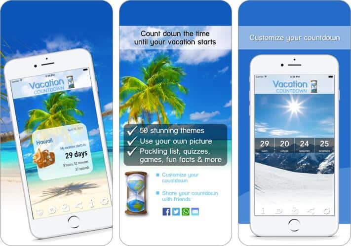 Vacation Countdown iPhone and iPad App Screenshot