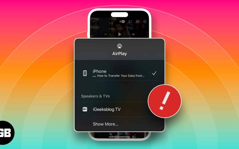 Airplay not working from iphone to apple tv