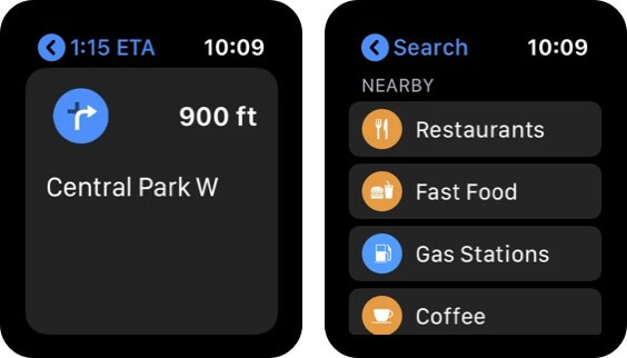 Apple Maps app for Apple Watch