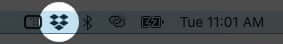 Click on Dropbox icon from Menubar on Mac