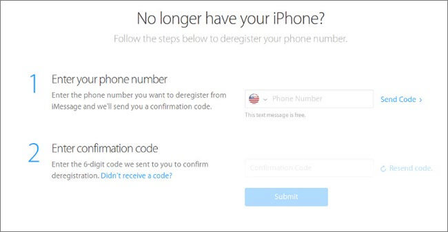 Deregister iMessage Using Web