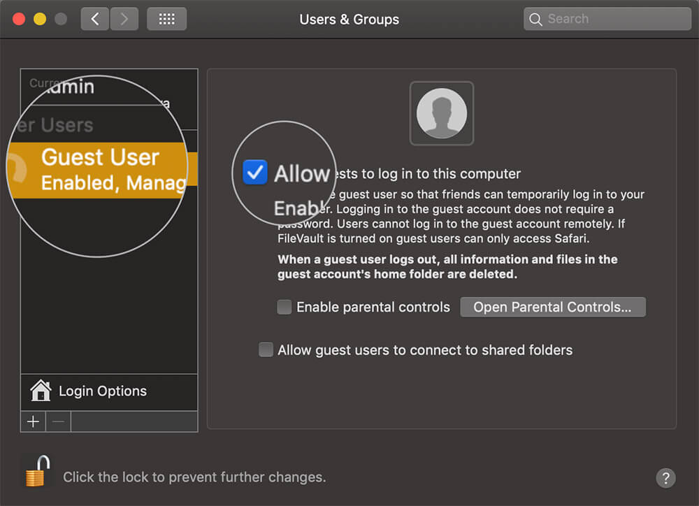 Enable Guest User on Mac