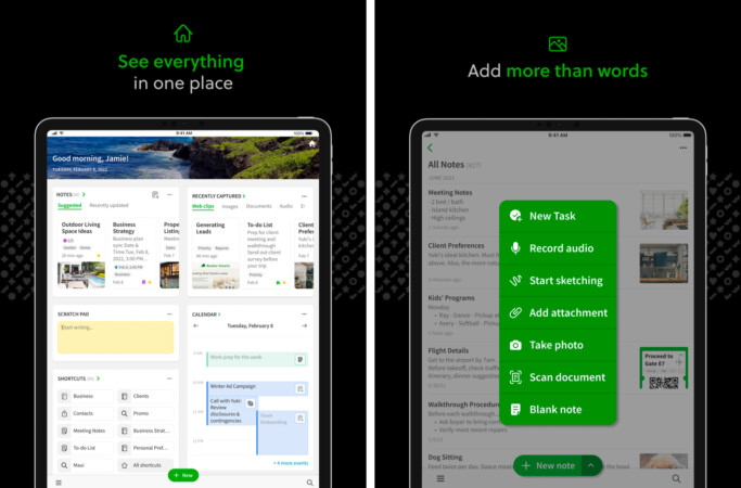 Evernote best iPad app for organising notes