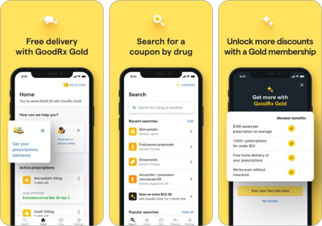 GoodRx coupon app for iPhone
