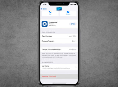 How to remove credit card from apple pay
