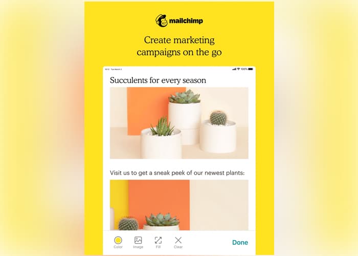 Mailchimp Email Marketing iPad app screenshot