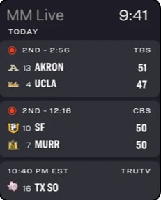 NCAA March Madness Live Apple Watch app screenshot