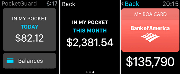 PocketGuard Apple Watch Finance App Screenshot