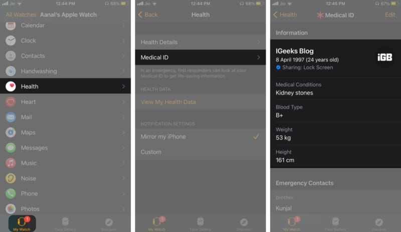 Set up Medical ID on Apple Watch