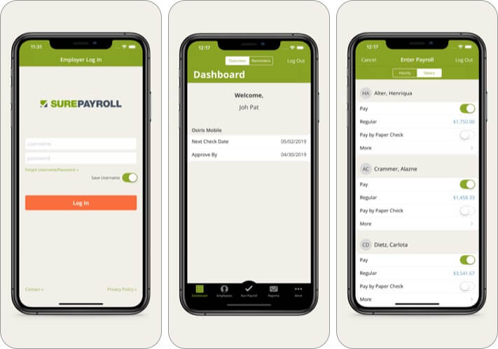 SurePayroll for Employers iPhone and iPad App Screenshot