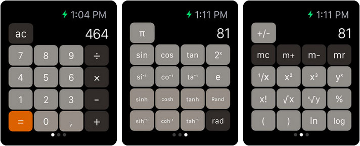 The Calculator Apple Watch App Screenshot