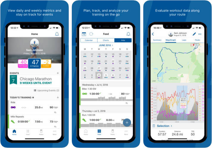 TrainingPeaks iPhone Cycling App Screenshot