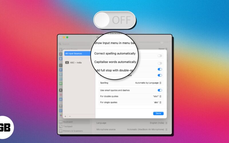 Turn off autocorrect on mac