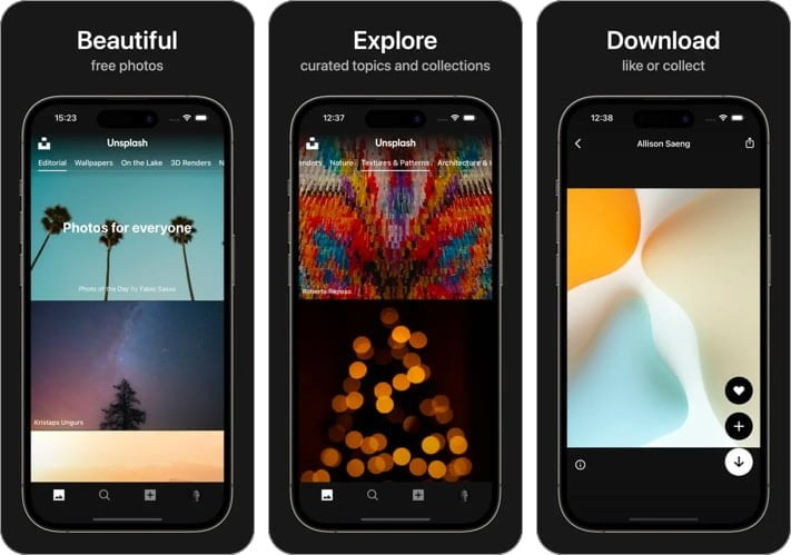 Unsplash Wallpaper app for iPhone