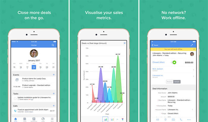 Zoho CRM iPhone and iPad App Screenshot