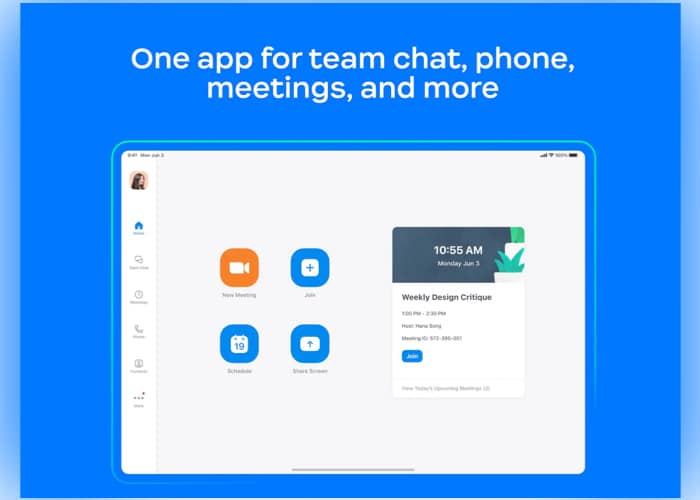 Zoom iPad app screenshot