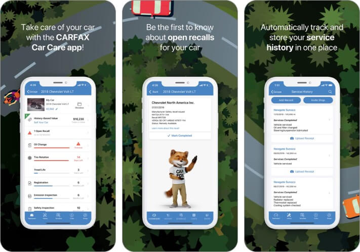 CARFAX car care iPhone car maintenance app screenshot