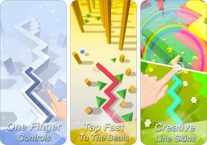 Dancing Line iPhone and iPad music game screenshot