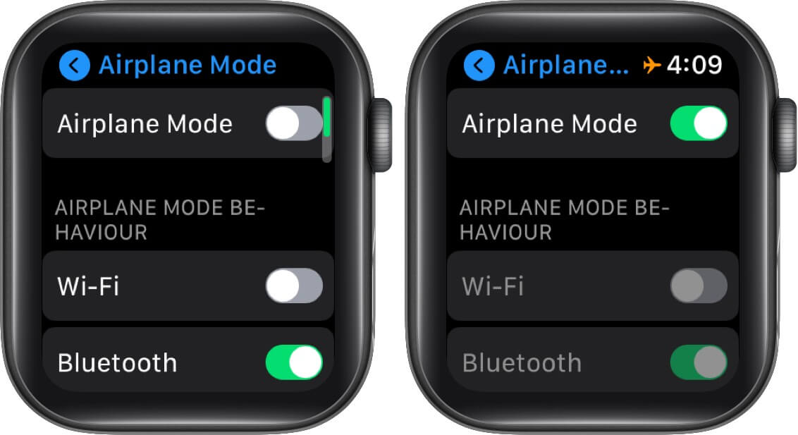 Enable Airplane Mode on Apple Watch