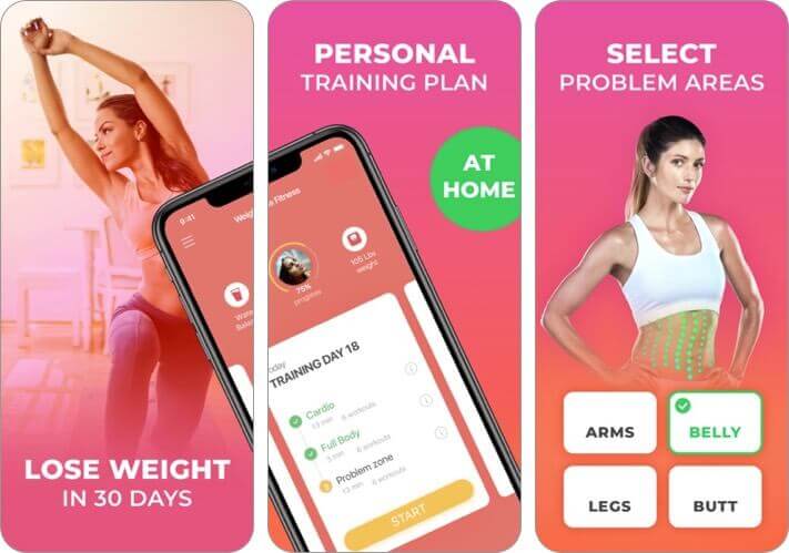 home fitness for weight loss iphone and ipad app screenshot