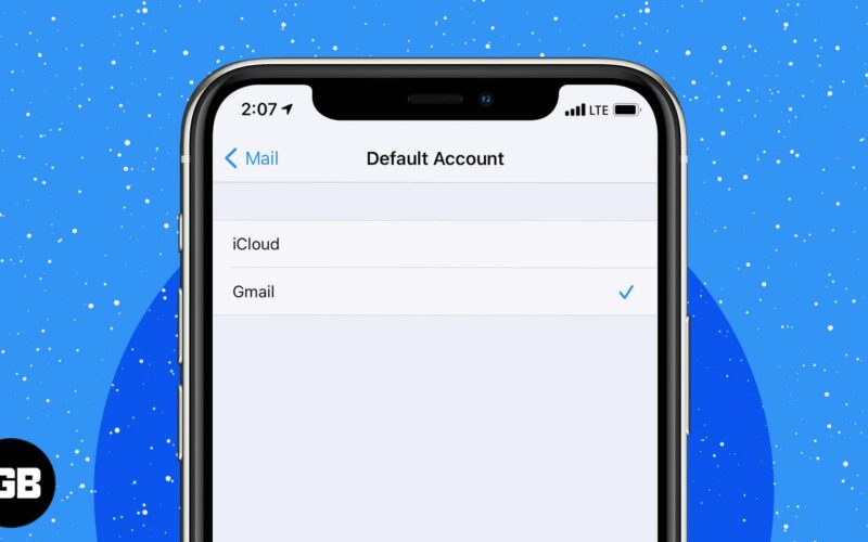 How to change default email account on iphone