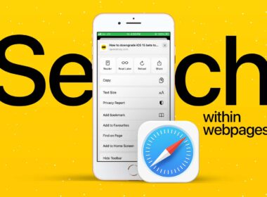 How to search text on iphone safari