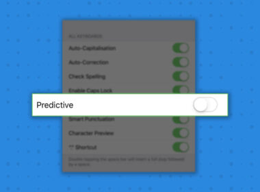 How to turn off Predictive Text on iPhone