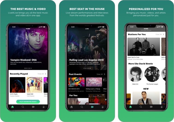 livexlive iphone and ipad radio app screenshot