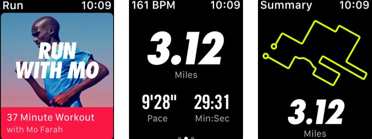 nike run club apple watch health app screenshot