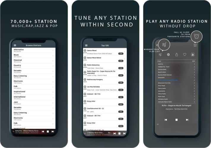 radio tuner iphone and ipad app screenshot