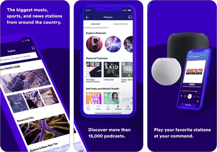 radio.com iphone and ipad app screenshot