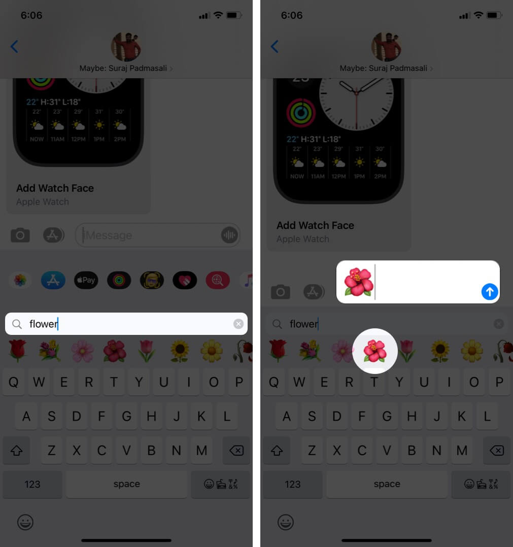 type name to search emoji in ios 14 on iphone