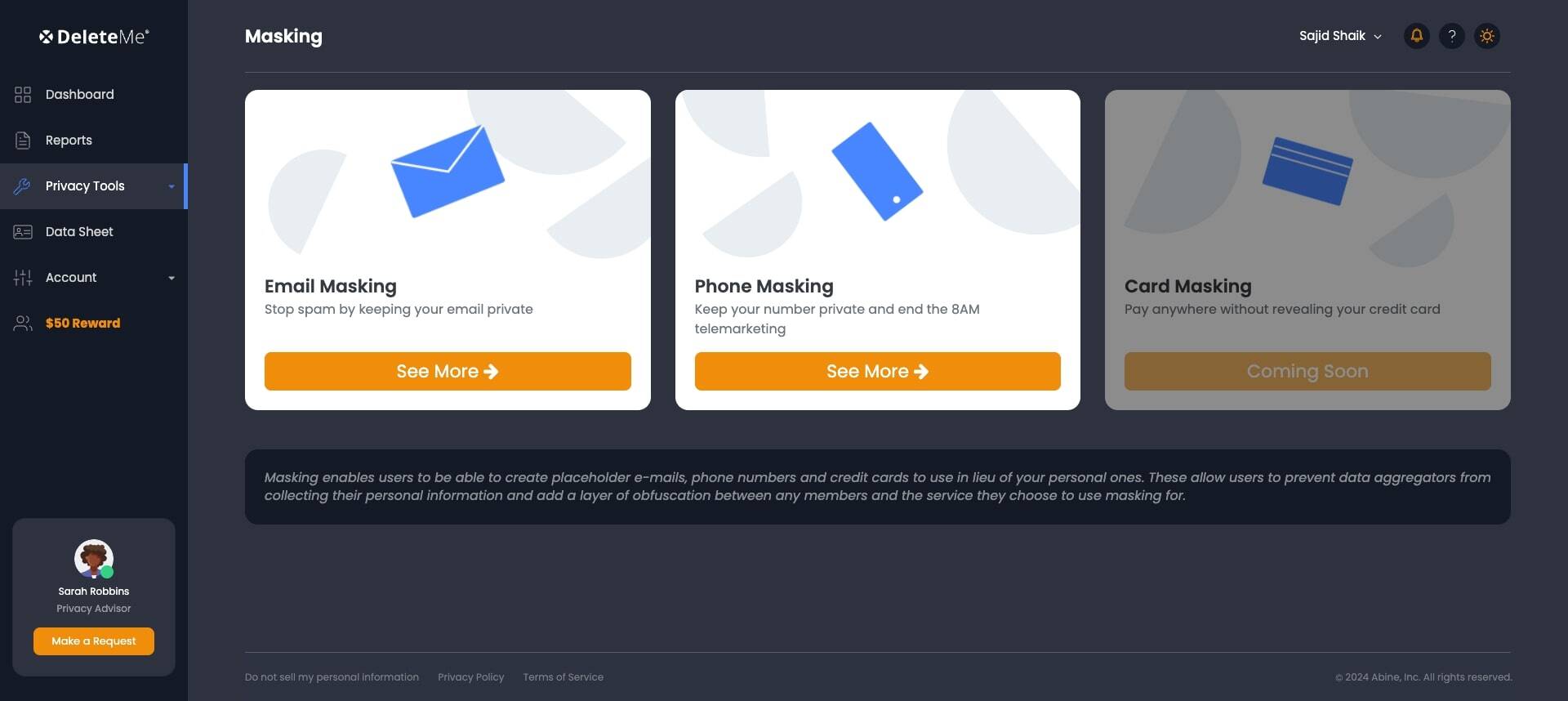 Different Masking tools in DeleteMe