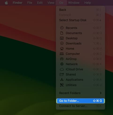 Launch Finder Click on Go on top toolbar Tap Go to Folder in drop down menu