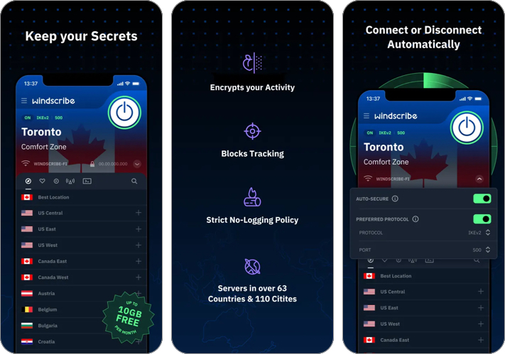 Windscribe VPN for iPhone and iPad