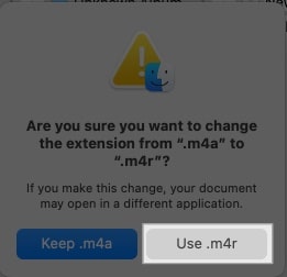 Click Use m4r option