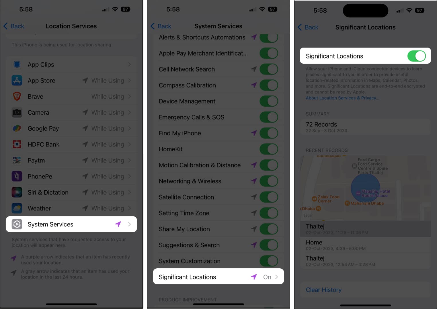 Tap-Systtem-Services-Significant-Locations-toggle-on-Significant-locations