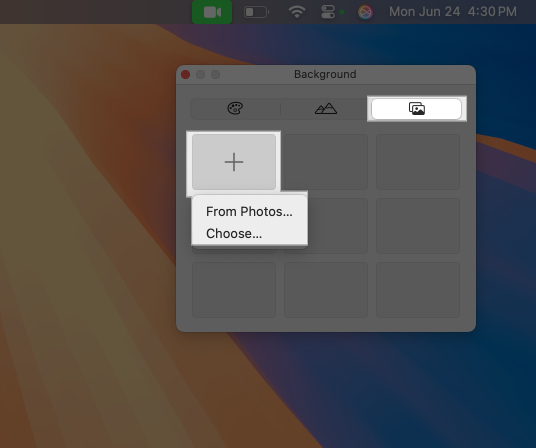 Add custom background to video call on Mac