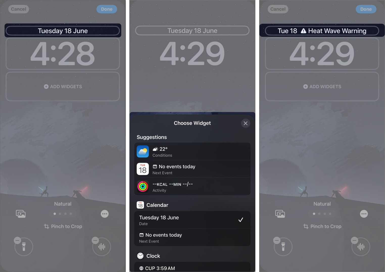 Customize Calendar widget on iPhone Lock Screen