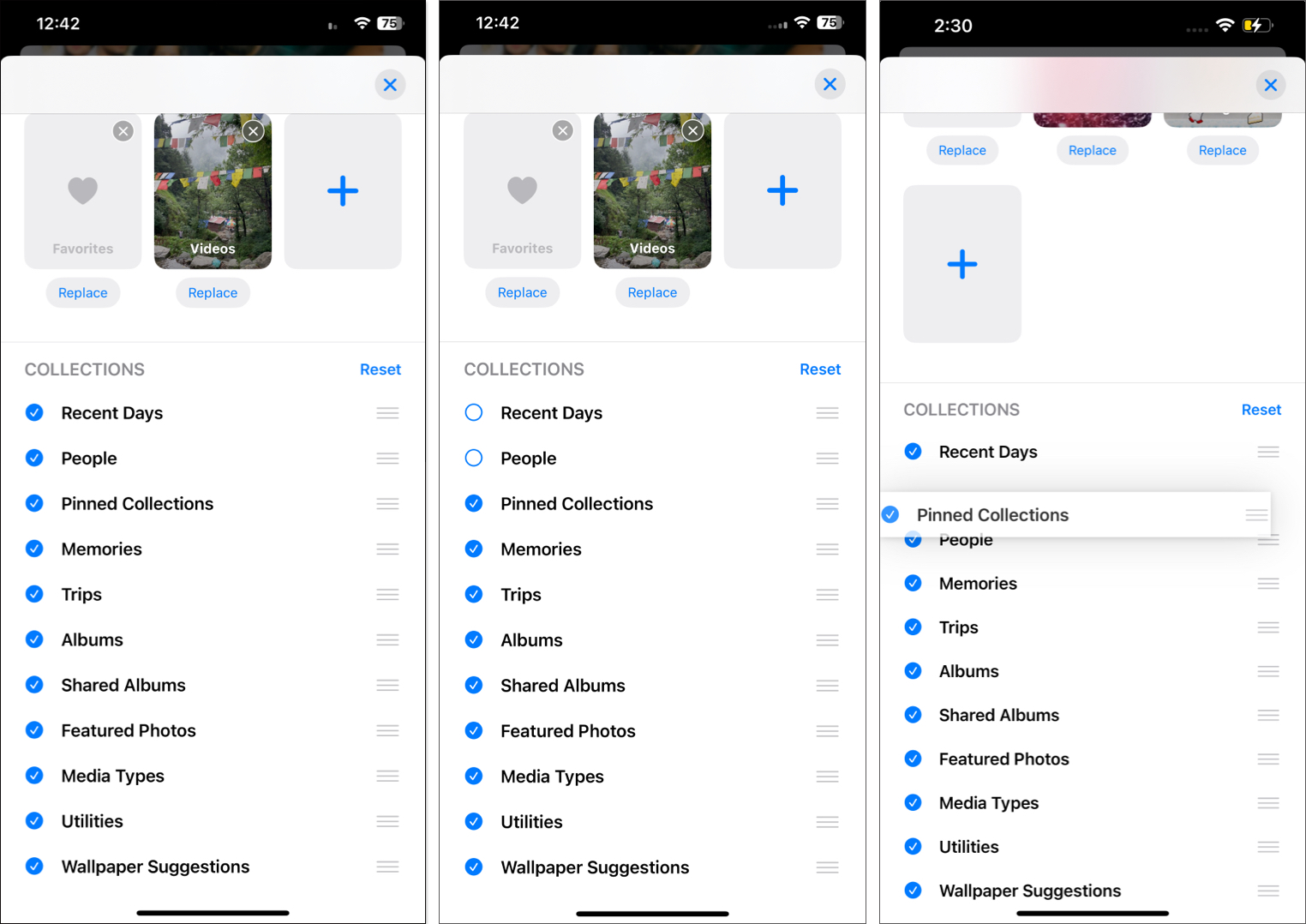 Customize collections to display on Photos app home screen on iPhone