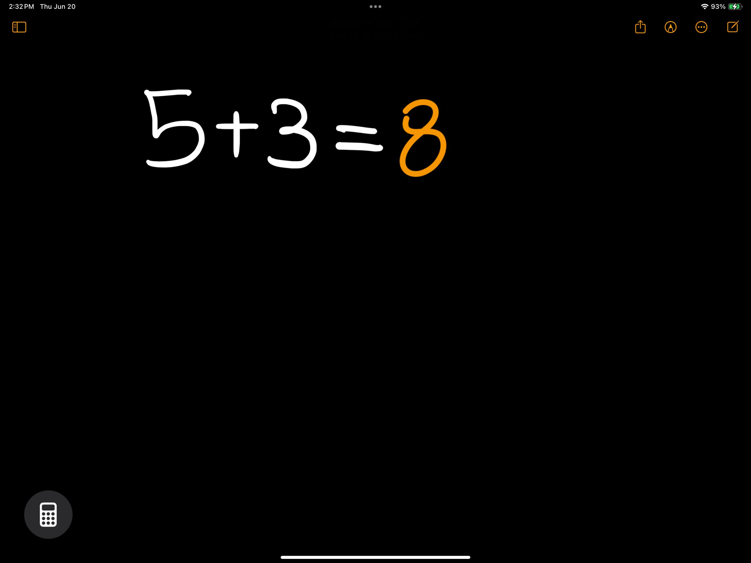 Write equation in Math Notes app on iPad