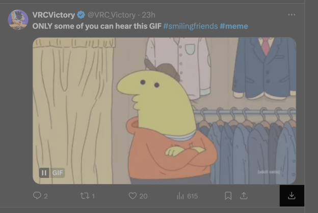 Twitter Media Assist extension's download button on the Twitter website in Chrome to download a GIF on a desktop.
