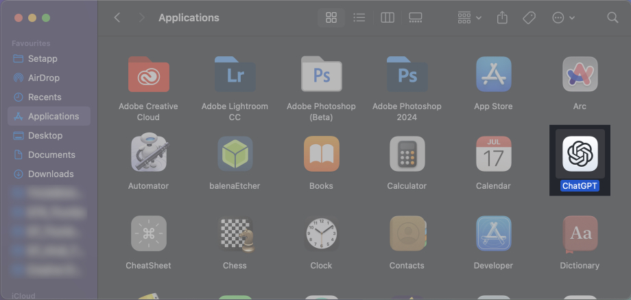 Double click to Open ChatGPT app on Mac.