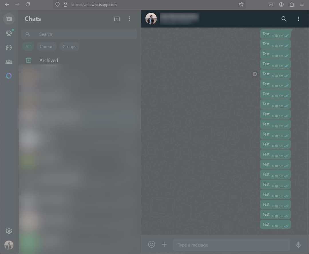 Open WhatsApp and click on contacts name on desktop