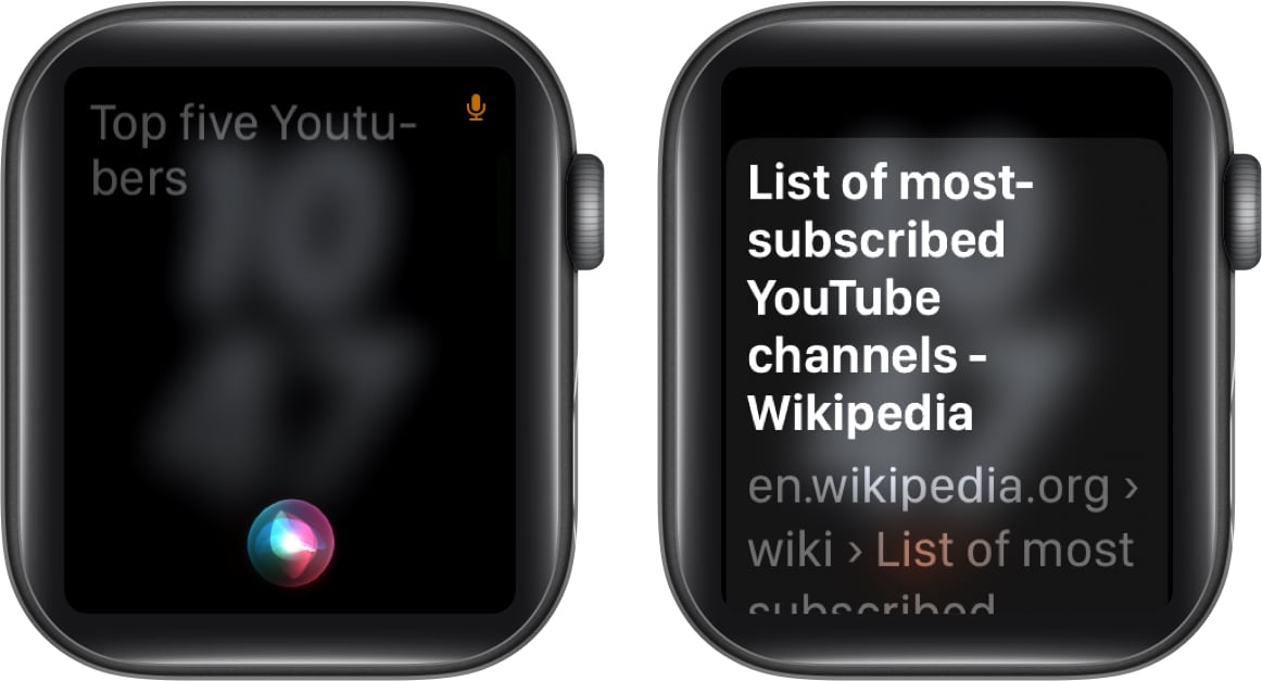 Search the web on an Apple Watch using Siri