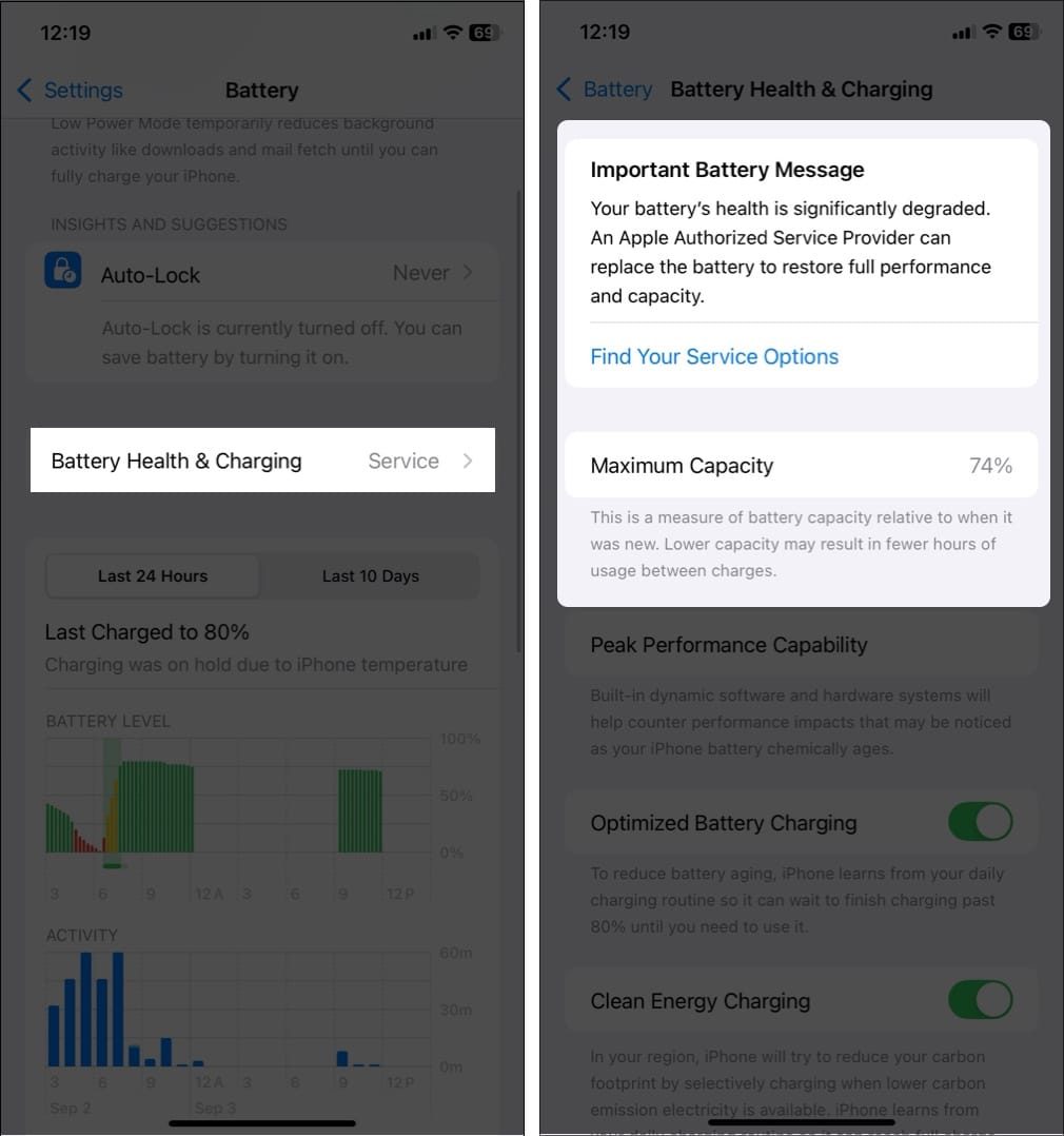 Replace iPhone battery when its shows Service