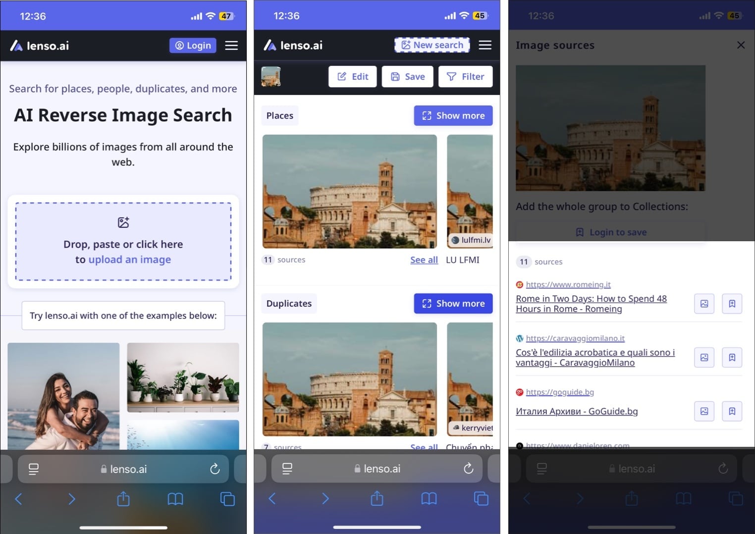 Reverse image search on iPhone with lensoai