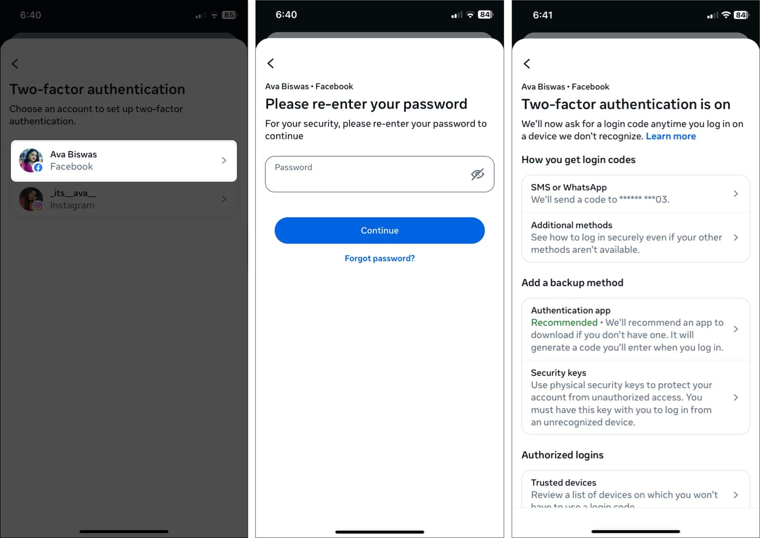 Setup Two factor authentication in Facebook