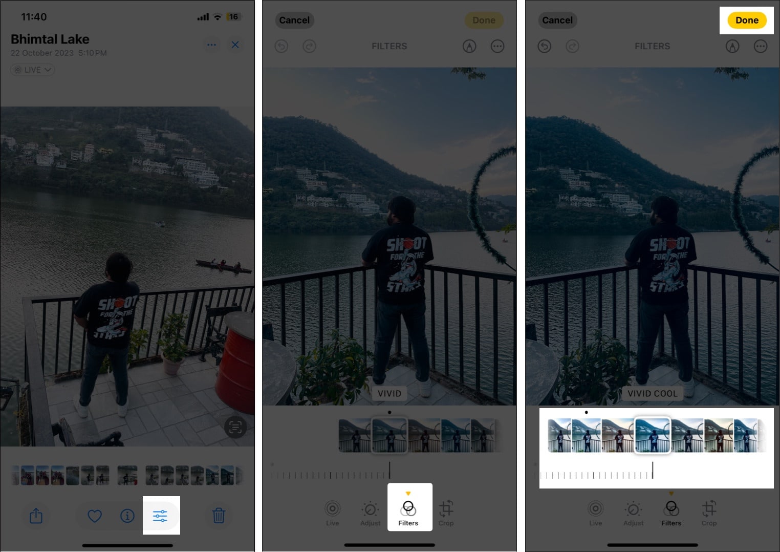 Adding a filter to a photos in iOS 18