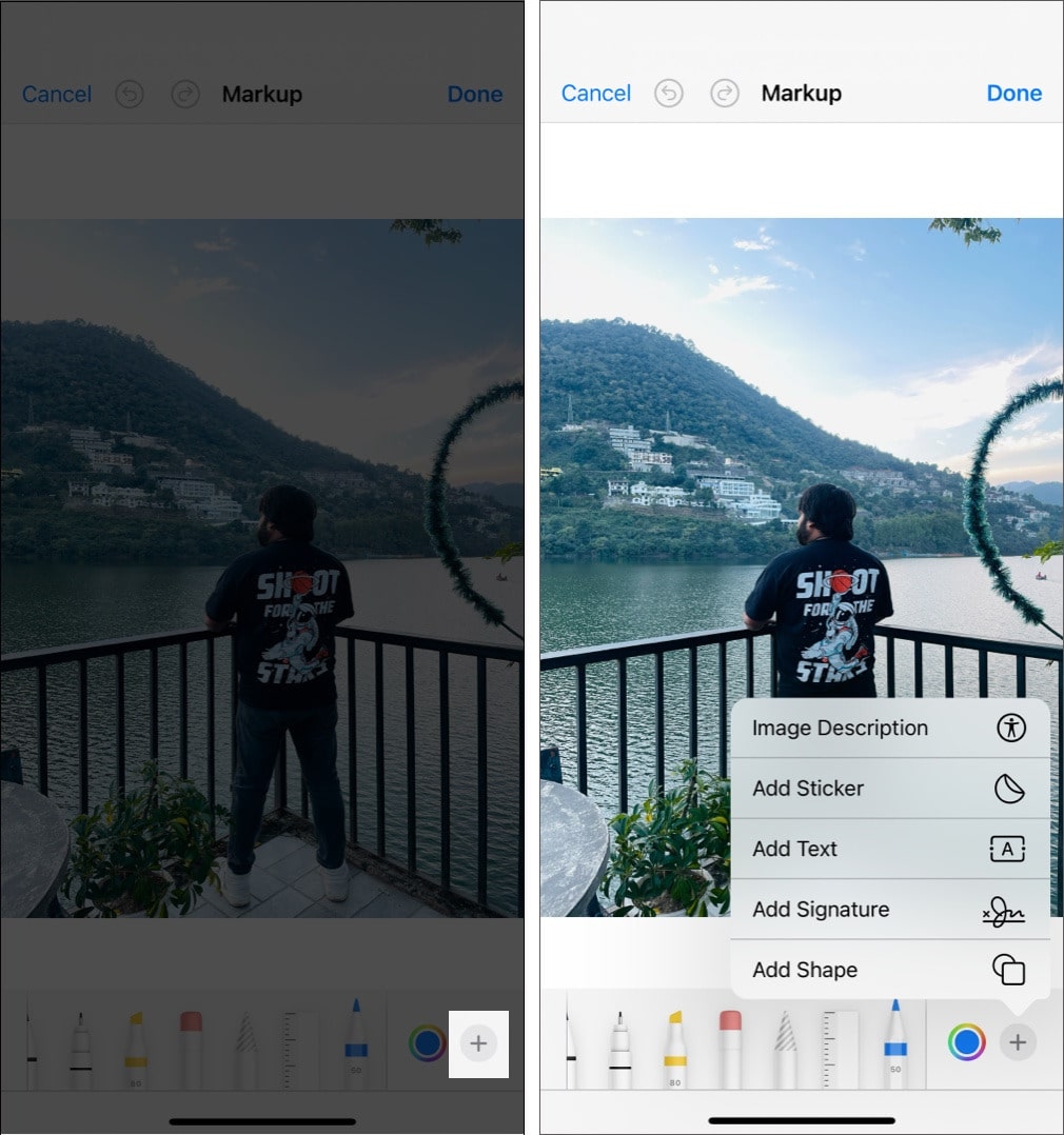 Adding image description to a photo in iOS 18 Photos app